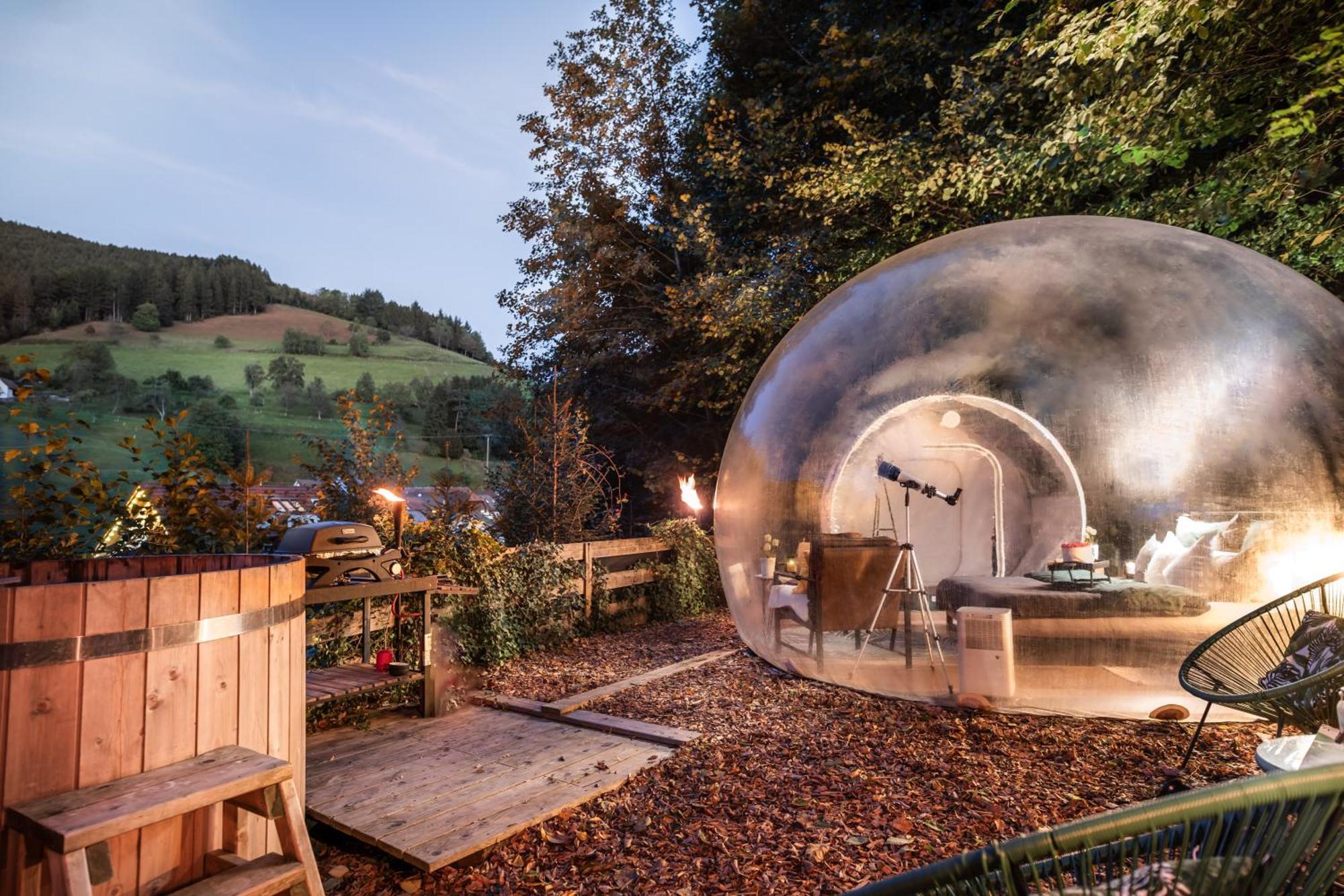 Living Timeless- Bubble Tent Elzach Inklusive Hot Tube Badefass- Schlafen Unterm Sternenhimmel Exterior foto